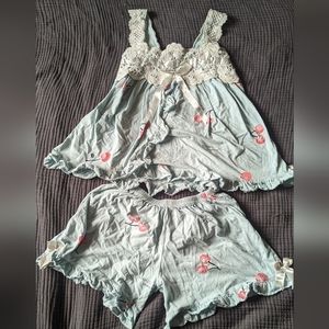 100% Cotton Blue Cherry pajamas set
